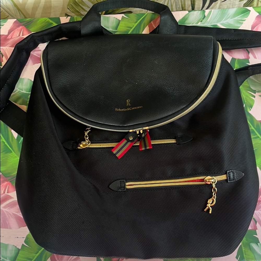 Roberto Cavalli Black Backpack